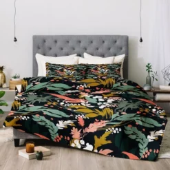 Marta Barragan Camarasa Brushstrokes Leaves Of Nature Comforter Set - Deny Designs