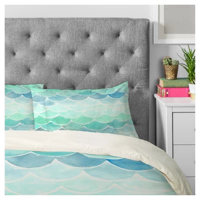 Green Wonder Forest Mermaid Scales Comforter Set - Deny Designs 4 Green Wonder Forest Mermaid Scales Comforter Set - Deny Designs - Image 2