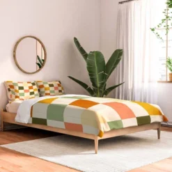 Deny Designs Lane And Lucia Vintage Checkerboard Pattern Comforter Set Cream