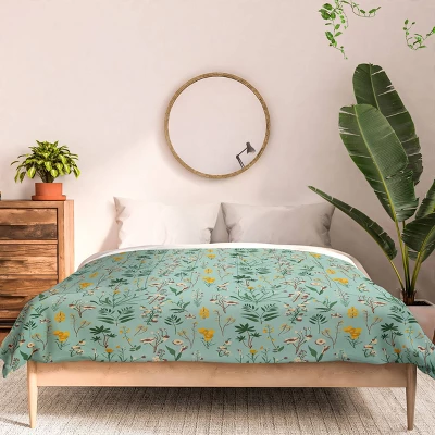 Holli Zollinger Zarah Wildflower Comforter Set Green - Deny Designs 4 Holli Zollinger Zarah Wildflower Comforter Set Green - Deny Designs - Image 2