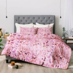 Deny Designs Shop 14 Queen/Full Schatzi Brown Jungle Cat Comforter Set Pink - Deny Designs