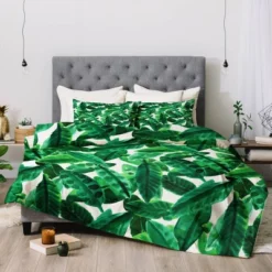 Amy Sia Palm Comforter Set Green - Deny Designs