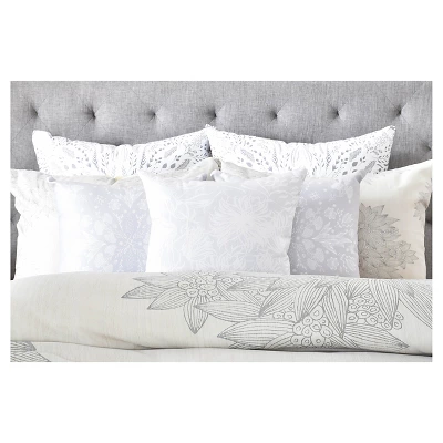 Iveta Abolina Beach Day Floral Pillow Sham Gray - Deny Designs® 3 Iveta Abolina Beach Day Floral Pillow Sham Gray - Deny Designs®