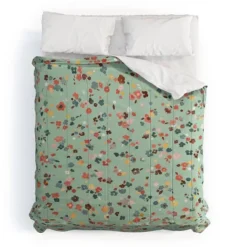 Ditsy Flowers Ninola Design Duvet Cover Set Green/Red - Deny Designs -Deny Designs Shop GUEST 1efe33f3 3bbd 477e 8938 6c5b9a5ce51d 1