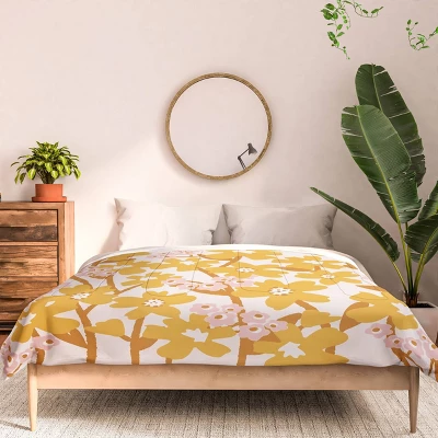 Deny Designs ThityOne Illustrations Wildflowers In Turmeric Comforter Set Yellow 4 Deny Designs ThityOne Illustrations Wildflowers In Turmeric Comforter Set Yellow - Image 2