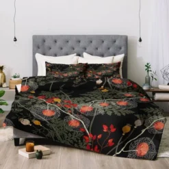 Iveta Abolina Citlali Night Comforter Set Red - Deny Designs