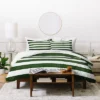 Monika Strigel Farmhouse Shabby Stripes Green Duvet Cover