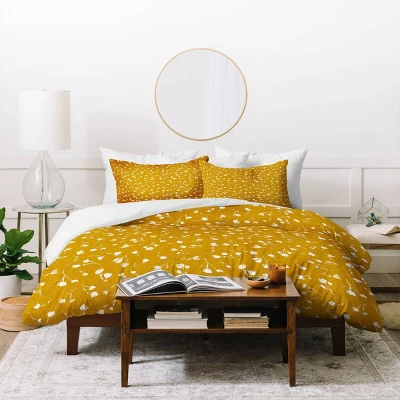 Schatzi Brown Libby Floral Marigold Duvet Cover Set Yellow - Deny Designs 5 Schatzi Brown Libby Floral Marigold Duvet Cover Set Yellow - Deny Designs - Image 3