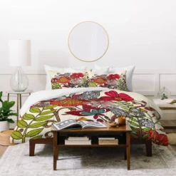Valentina Ramos Spring Garden Duvet Queen Red - Deny Designs
