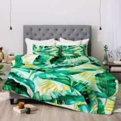 Deny Designs Shop 16 Marta Barragan Camarasa Banana Leaf Comforter & Sham Set Green - Deny Designs