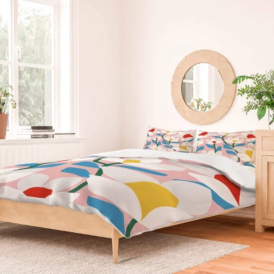 Deny Designs Maritza Lisa White Springs Florals Duvet Set 3 Deny Designs Maritza Lisa White Springs Florals Duvet Set