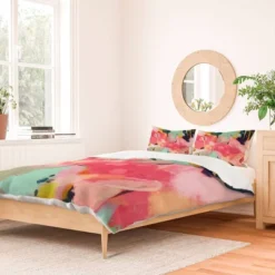 Deny Designs Lunetricotee Spring Moon Earth Garden Duvet Cover Set