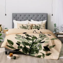 Aleeya Jones Green And Black Leaves Comforter Set - Deny Designs -Deny Designs Shop GUEST 8d209365 3304 450d 8f21 32e63cde426d