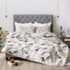 CayenaBlanca Lines Comforter Set White/Black - Deny Designs