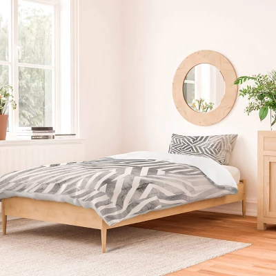 Optical Theme Emanuela Carratoni Duvet Cover Set Black/White - Deny Designs 3 Optical Theme Emanuela Carratoni Duvet Cover Set Black/White - Deny Designs