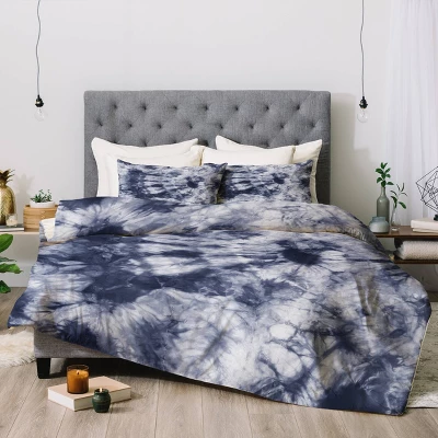 Amy Sia Tie Dye 3 Navy Comforter Set - Deny Designs 3 Amy Sia Tie Dye 3 Navy Comforter Set - Deny Designs