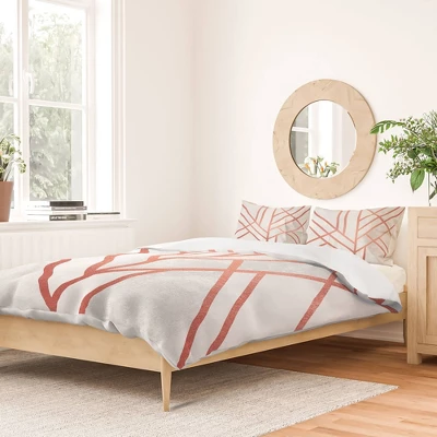 Twin/Twin XL Geometric Elisabeth Fredriksson Art Deco Duvet Cover Set Pink - Deny Designs 3 Twin/Twin XL Geometric Elisabeth Fredriksson Art Deco Duvet Cover Set Pink - Deny Designs