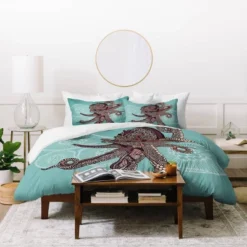 Octopus Bloom Lightweight Duvet Cover - Deny Designs®