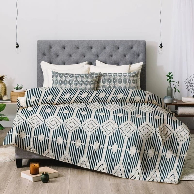 King Heather Dutton West End Midnight Geometric Comforter Set Beige - Deny Designs 3 King Heather Dutton West End Midnight Geometric Comforter Set Beige - Deny Designs