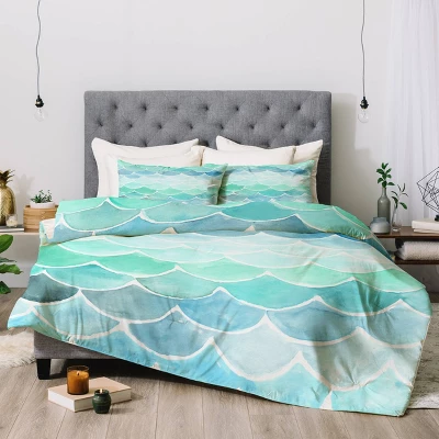 Green Wonder Forest Mermaid Scales Comforter Set - Deny Designs 5 Green Wonder Forest Mermaid Scales Comforter Set - Deny Designs - Image 3