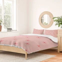 Deny Design Hello Twiggs Candy Cane Stars Duvet Cover Set Pink