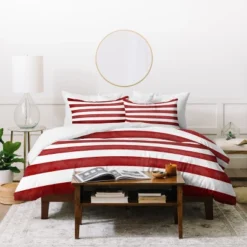 Monika Strigel Farmhouse Shabby Stripes Red