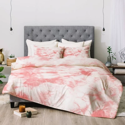 Amy Sia Tie Dye 3 Pink Duvet Set - Deny Designs 3 Amy Sia Tie Dye 3 Pink Duvet Set - Deny Designs
