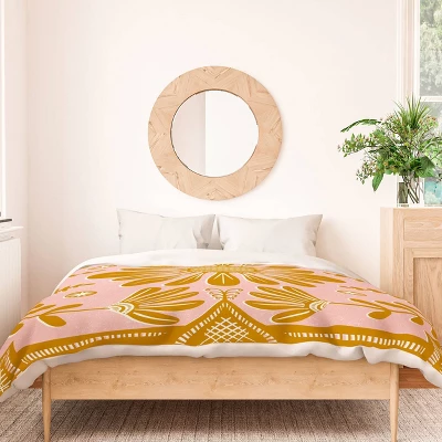 Sewzinski Boho Florals Duvet Cover Set Pink/Yellow/White - Deny Designs 4 Sewzinski Boho Florals Duvet Cover Set Pink/Yellow/White - Deny Designs - Image 2