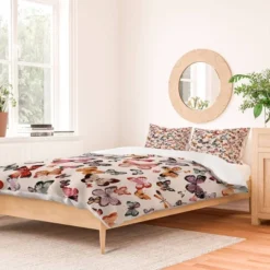 Ninola Design Butterflies Wings Countryside 100% Cotton Duvet Set - Deny Designs